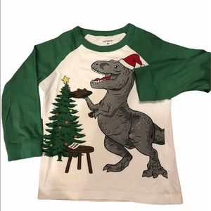 Dinosaur christmas raglan